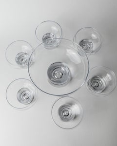 Set of 6 Vintage Glasses & 1 Bowl by Vicke Lindstrand For Kosta Boda, Italy 60s