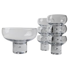 Satz von 6 Vintage Gläsern 
1 Schale von Vicke Lindstrand für Kosta Boda, Italien 60er Jahre