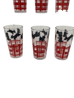 Set of 6 Vintage Hazel-Atlas Scotty Dog Tumblers