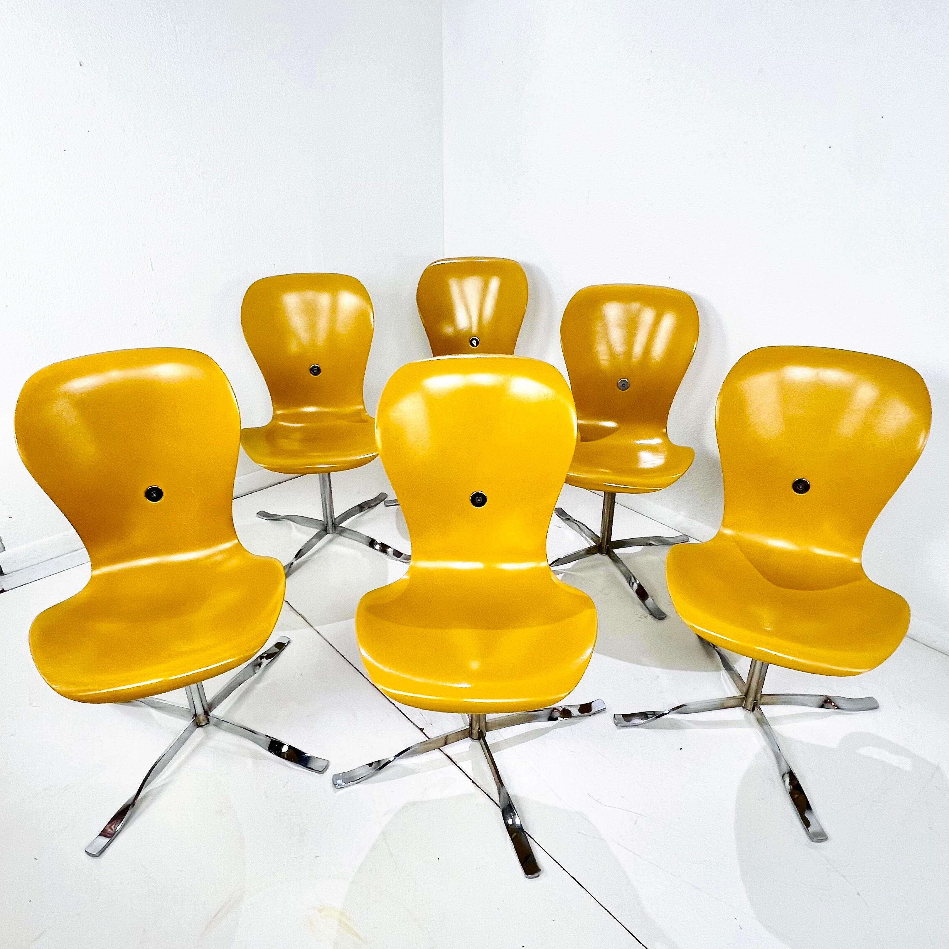 North American Set of 6 Vintage Ion Dining Chairs by Gideon Kramer For Sale