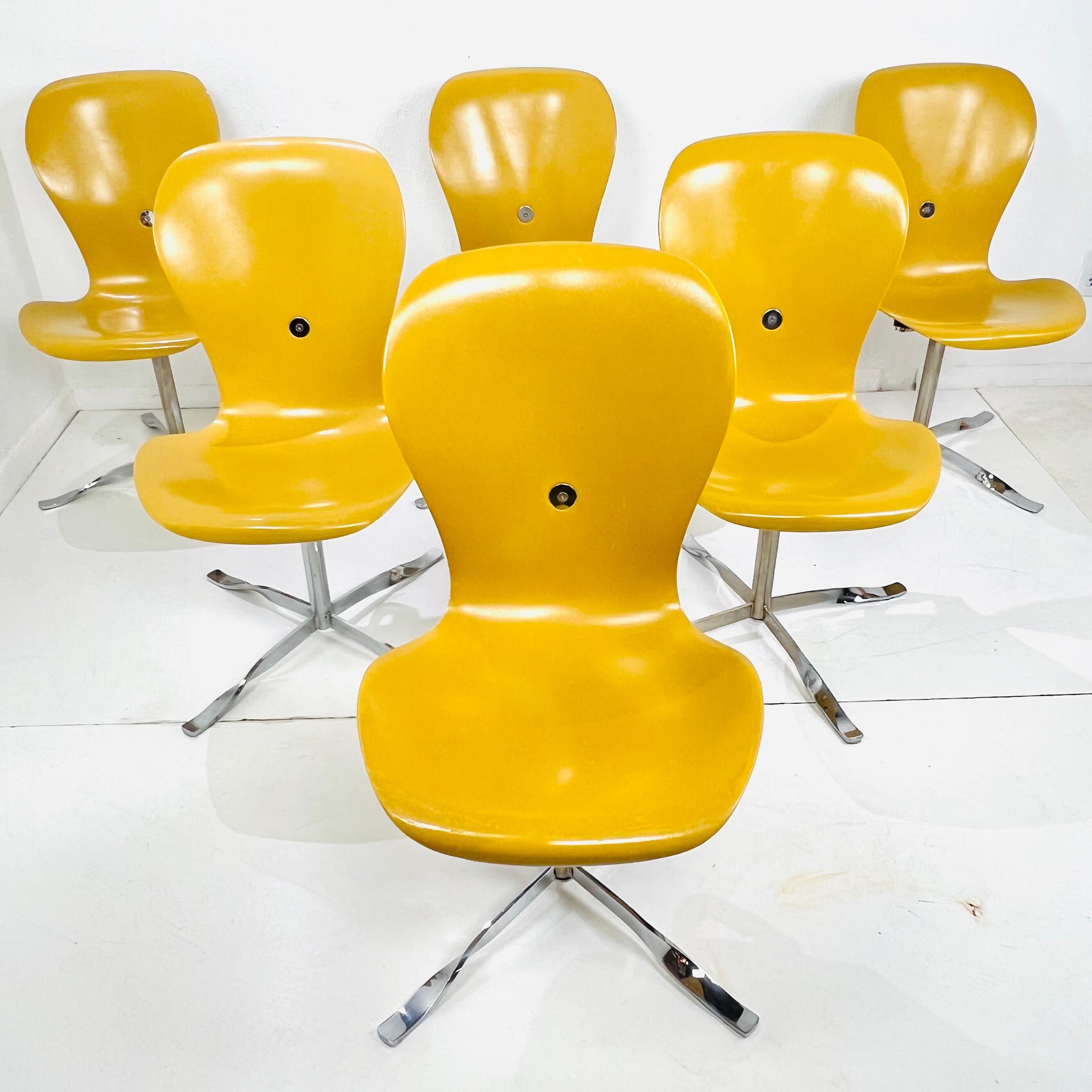 Set of 6 Vintage Ion Dining Chairs by Gideon Kramer In Good Condition For Sale In Dallas, TX