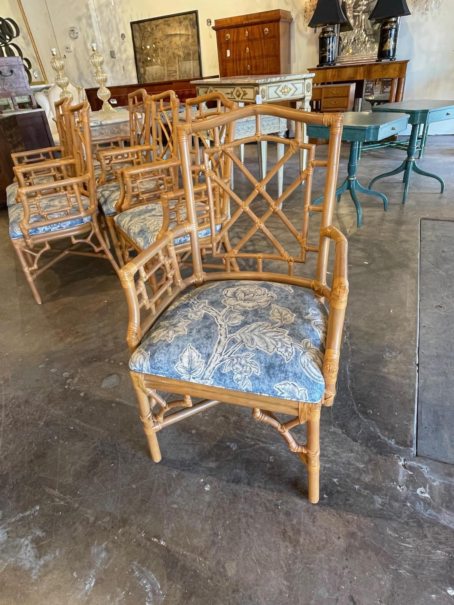 Set of 6 Vintage Italian Bamboo Armchairs In Good Condition For Sale In Dallas, TX