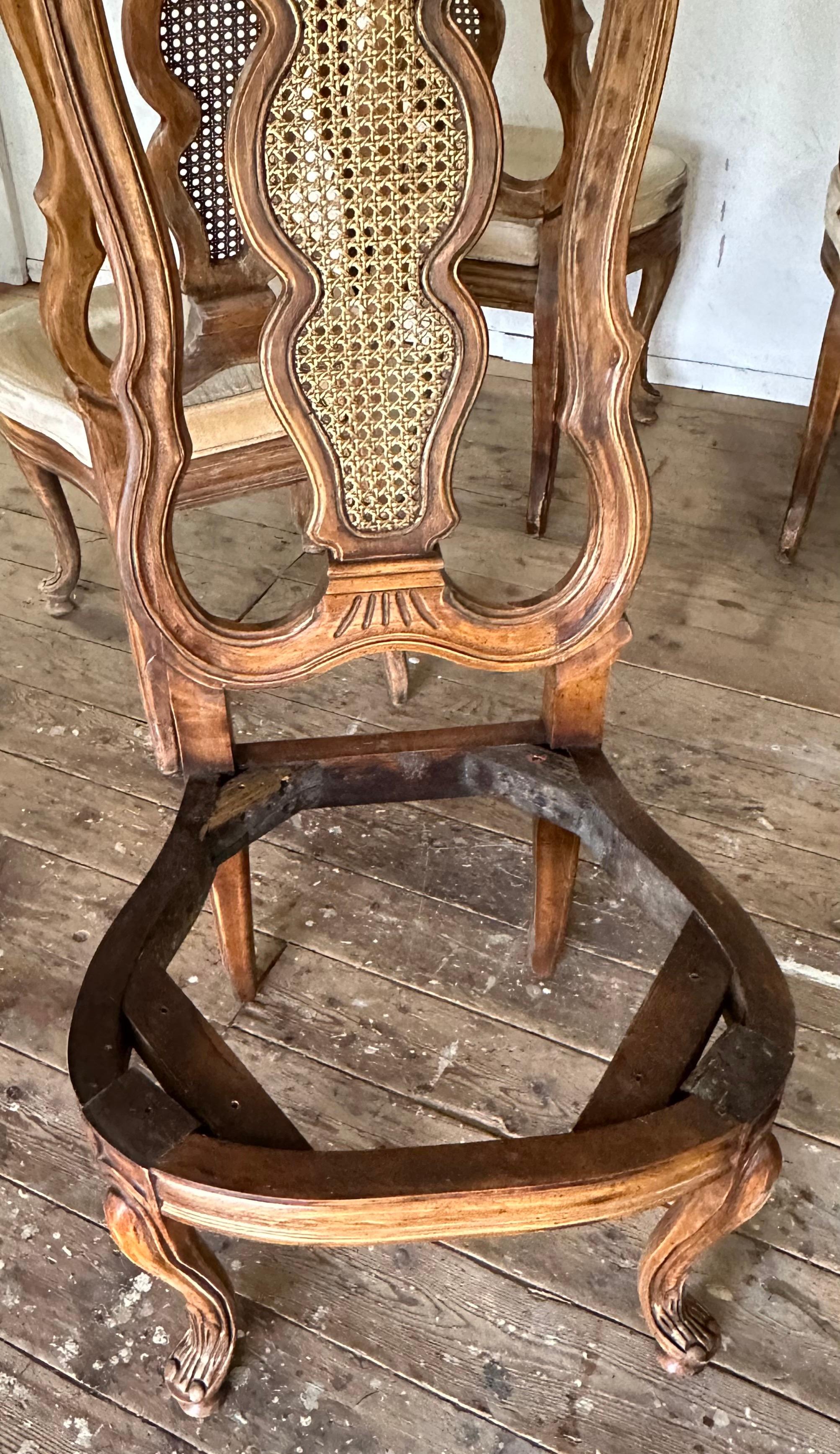 Set of 6 Vintage Italian Baroque Style Dining Room Side Chairs For Sale 7