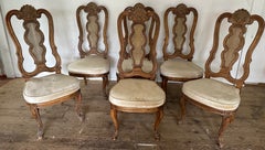 Set of 6 Vintage Italian Baroque Style Dining Room Side Chairs