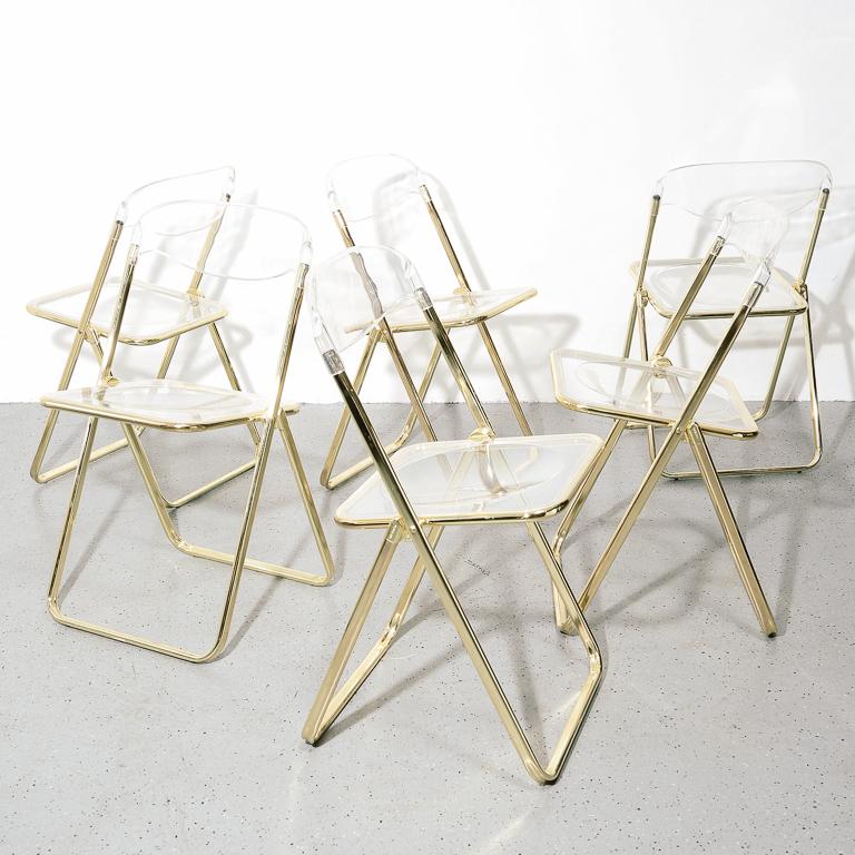 vintage lucite folding chairs