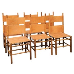 Set of 6 Vintage Kentucky Dining Chairs by Carlo Scarpa for Bernini