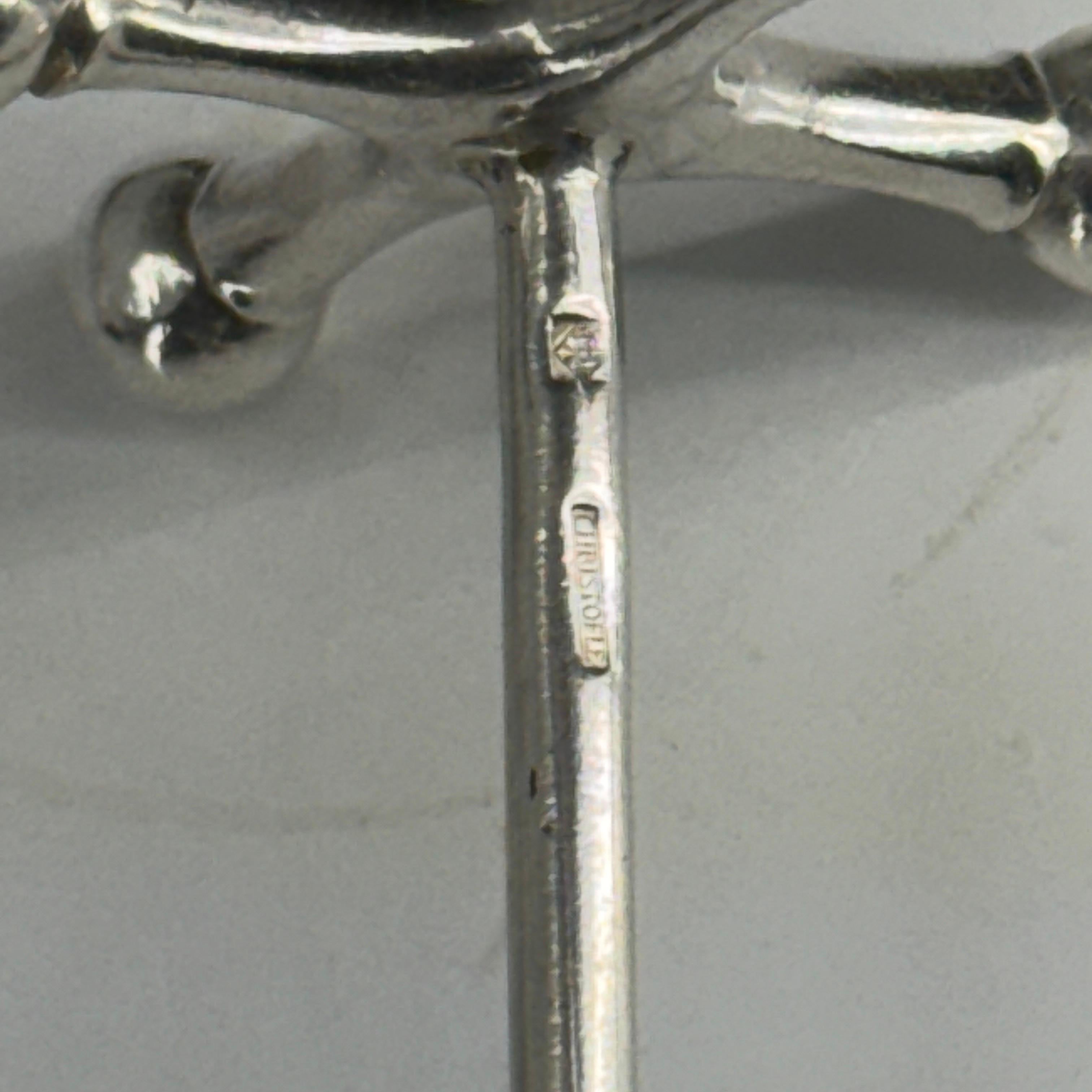 Set of 6 Vintage Knife Rests in silver metal edited by Christofle, Paris For Sale 5