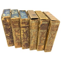 Set of 6 Vintage Leather Bound Book Boxes