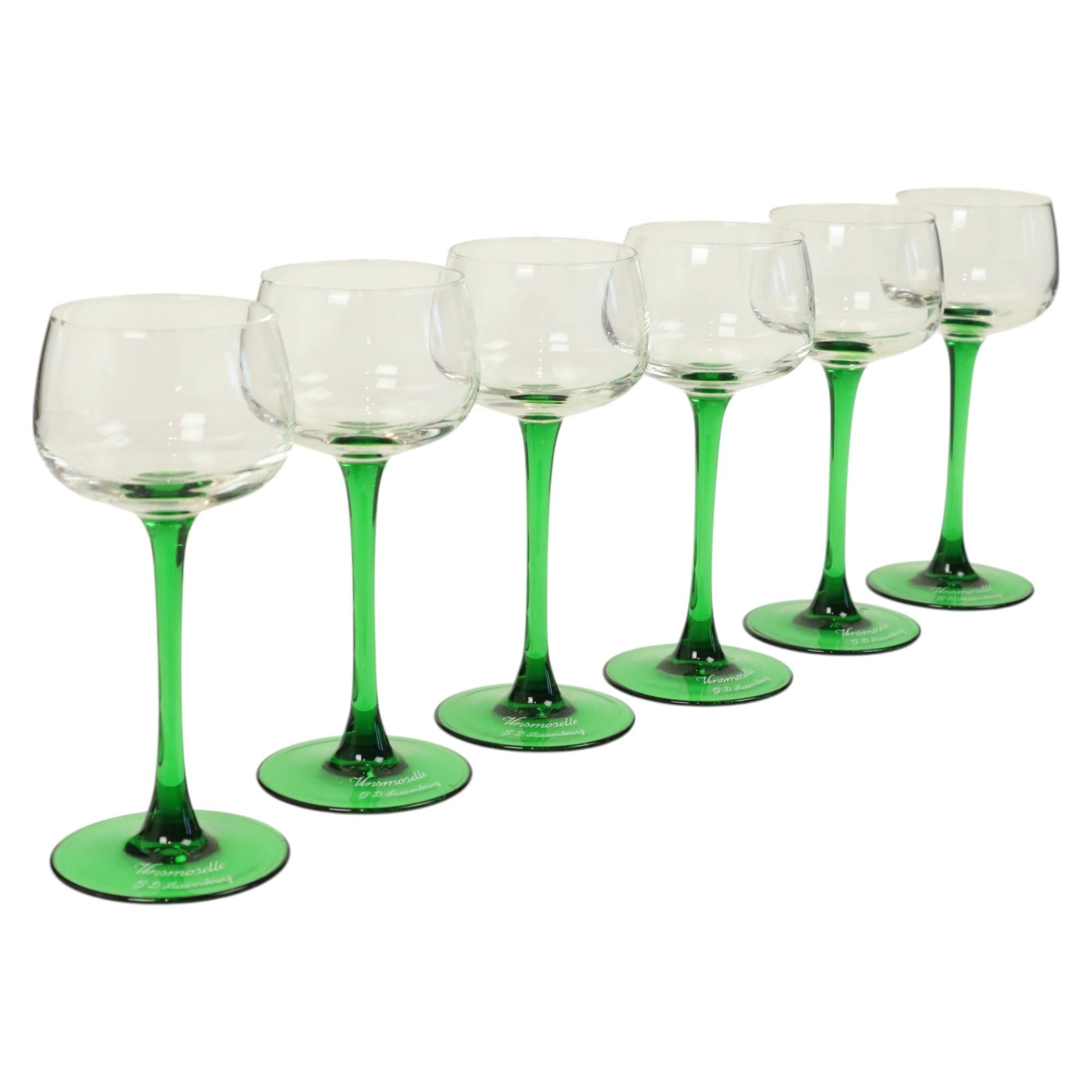 Set de 6 Copas de Vino Vintage Luminarc Vins Moselle Verde en venta 1
