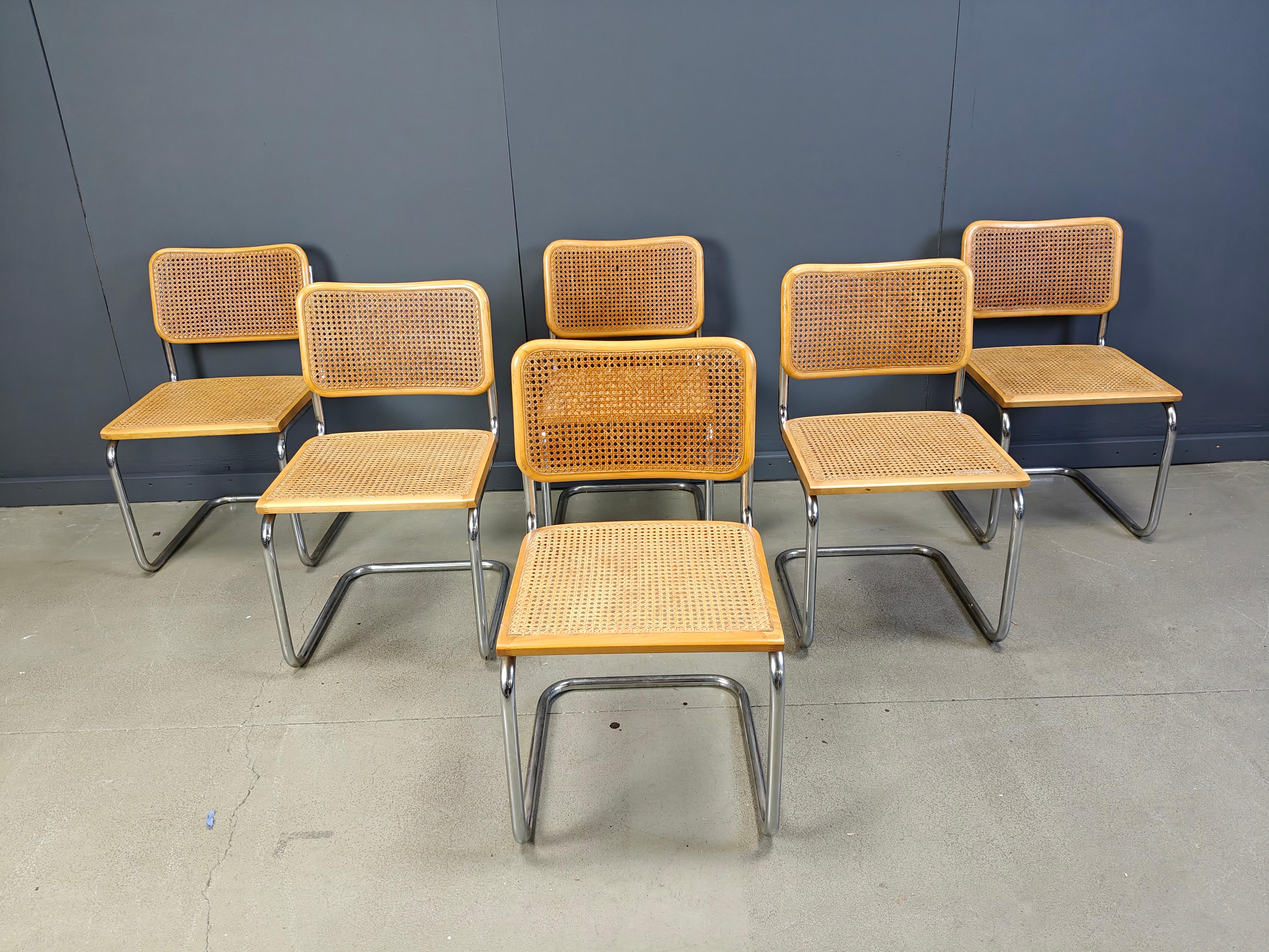 Set di 6 sedie vintage in stile Marcel Breuer, made in italy, anni '70 in vendita 3