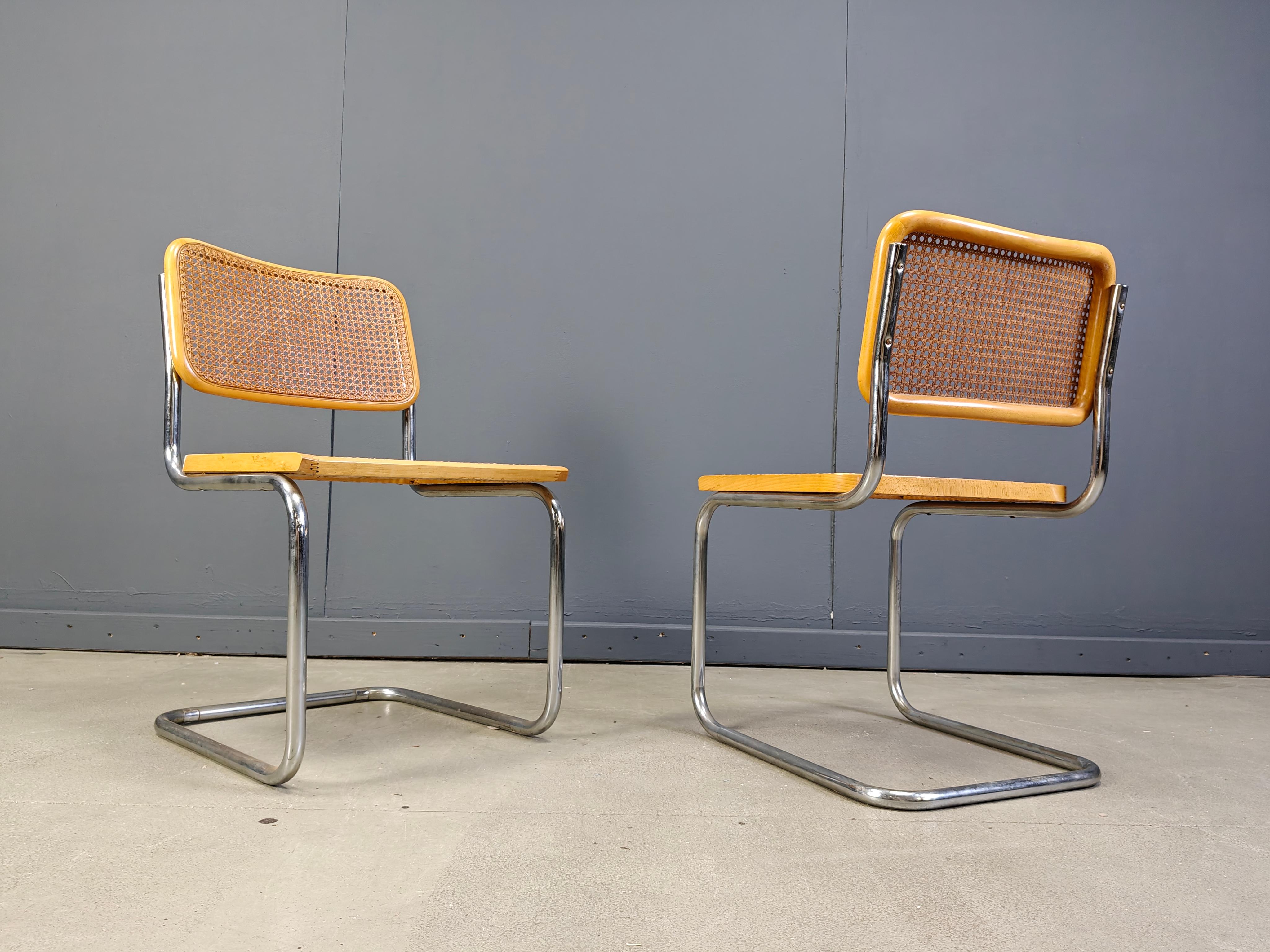Bauhaus Set di 6 sedie vintage in stile Marcel Breuer, made in italy, anni '70 in vendita