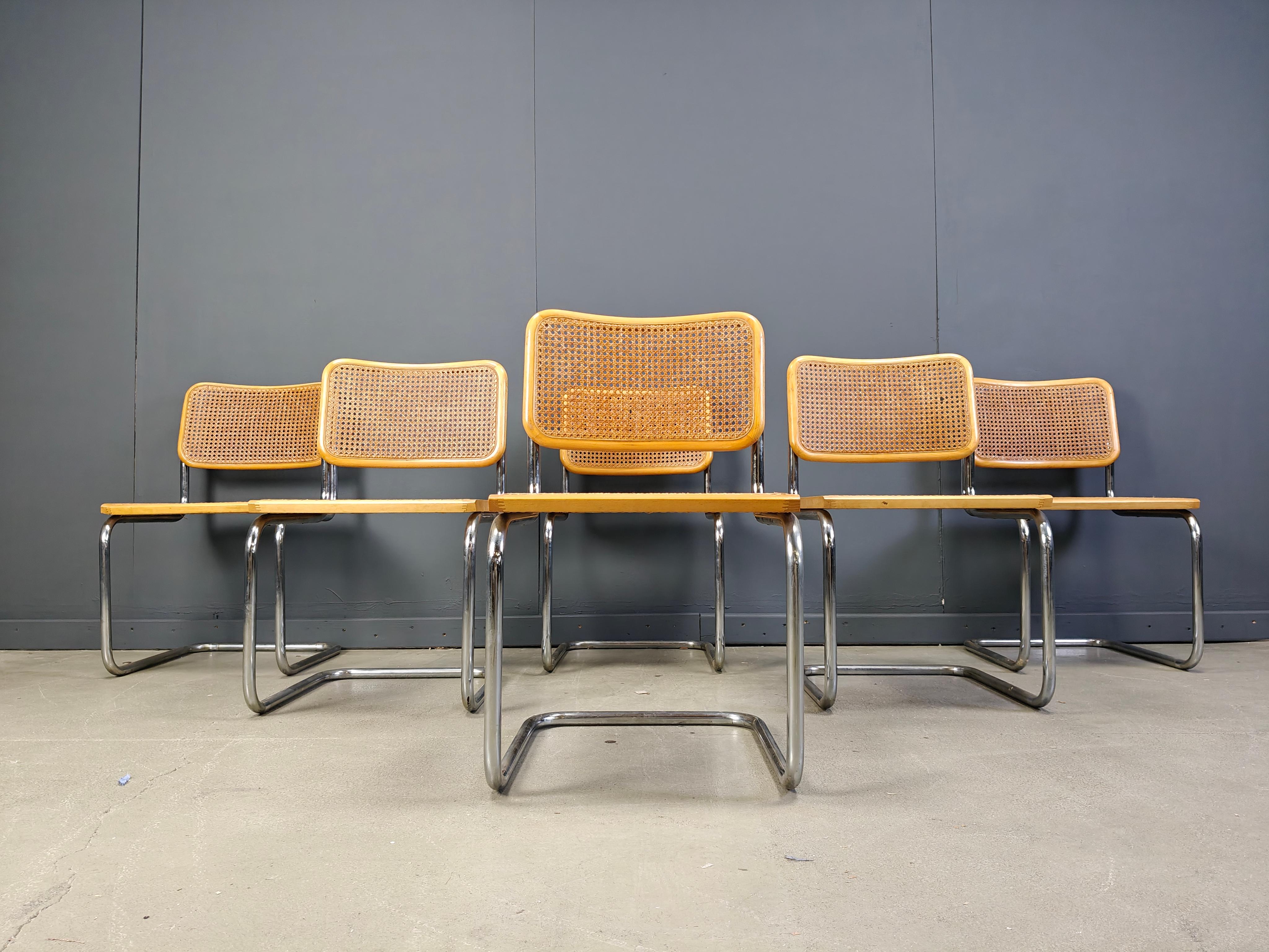 Set di 6 sedie vintage in stile Marcel Breuer, made in italy, anni '70 in vendita 1