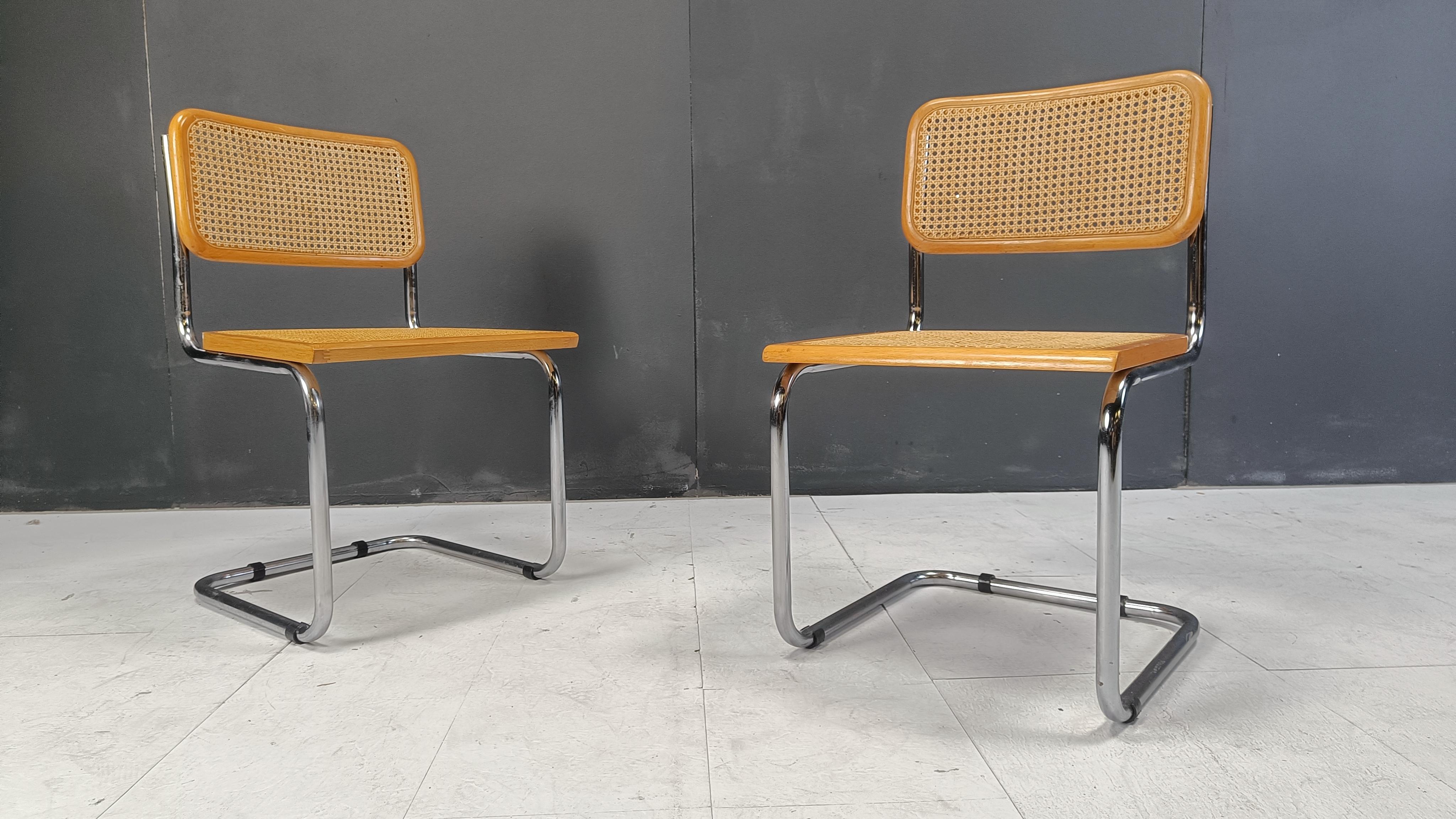 Set of 6 vintage Marcel Breuer style Cesca chairs, made in italy, 1970s 2