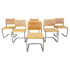 Set di 6 sedie vintage in stile Marcel Breuer, made in italy, anni '70