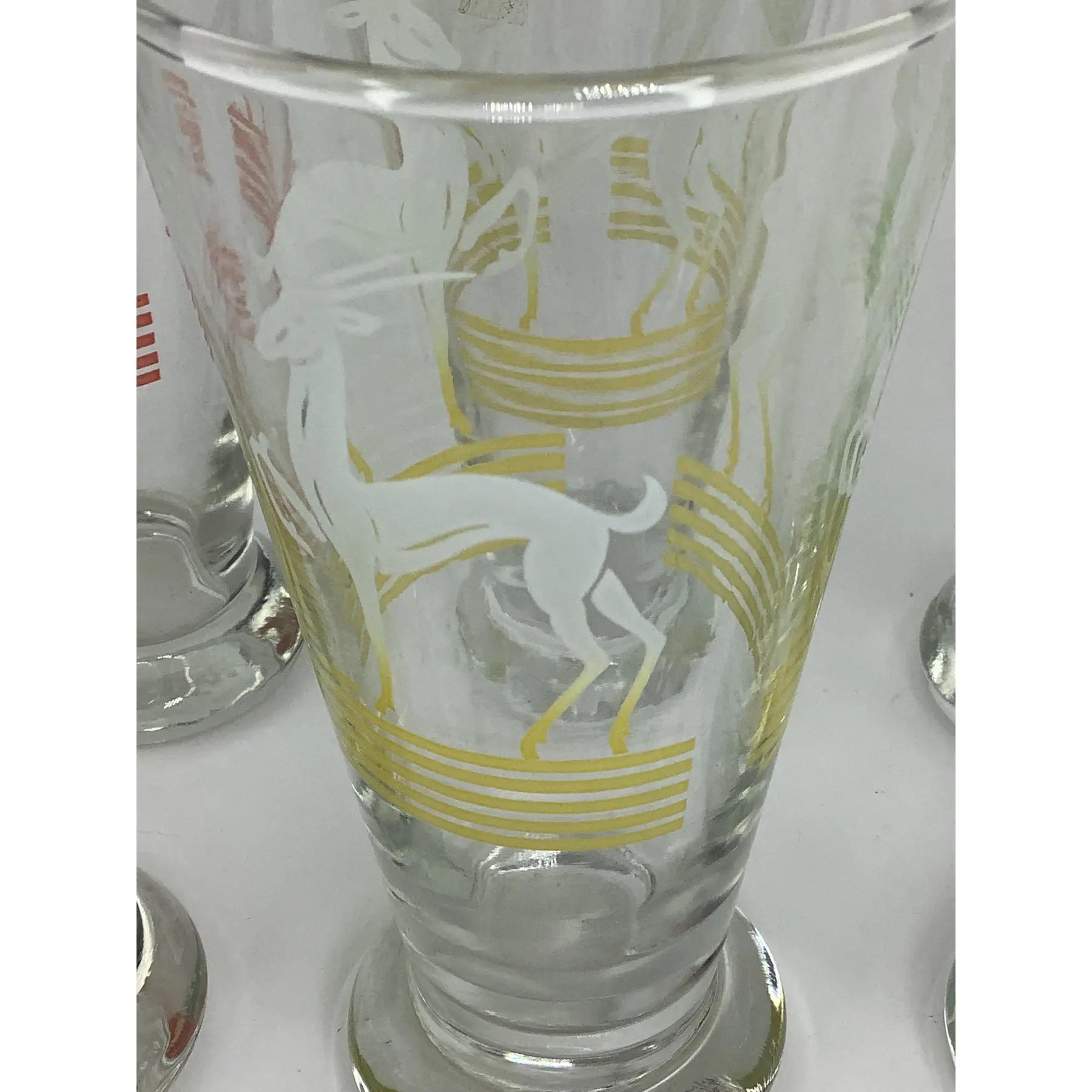 Juego de 6 Vasos Pilsner Atlas Hazel Vintage de mediados de siglo Moderno de mediados de siglo en venta