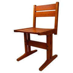 Pine dining chairs, set of 6, mid-century modern
