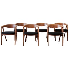 Set of 6 Vintage Mid-Century Modern Style Dining Chairs, circa 1960
