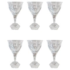 Set of 6 Vintage Moser Style Crystal Glasses