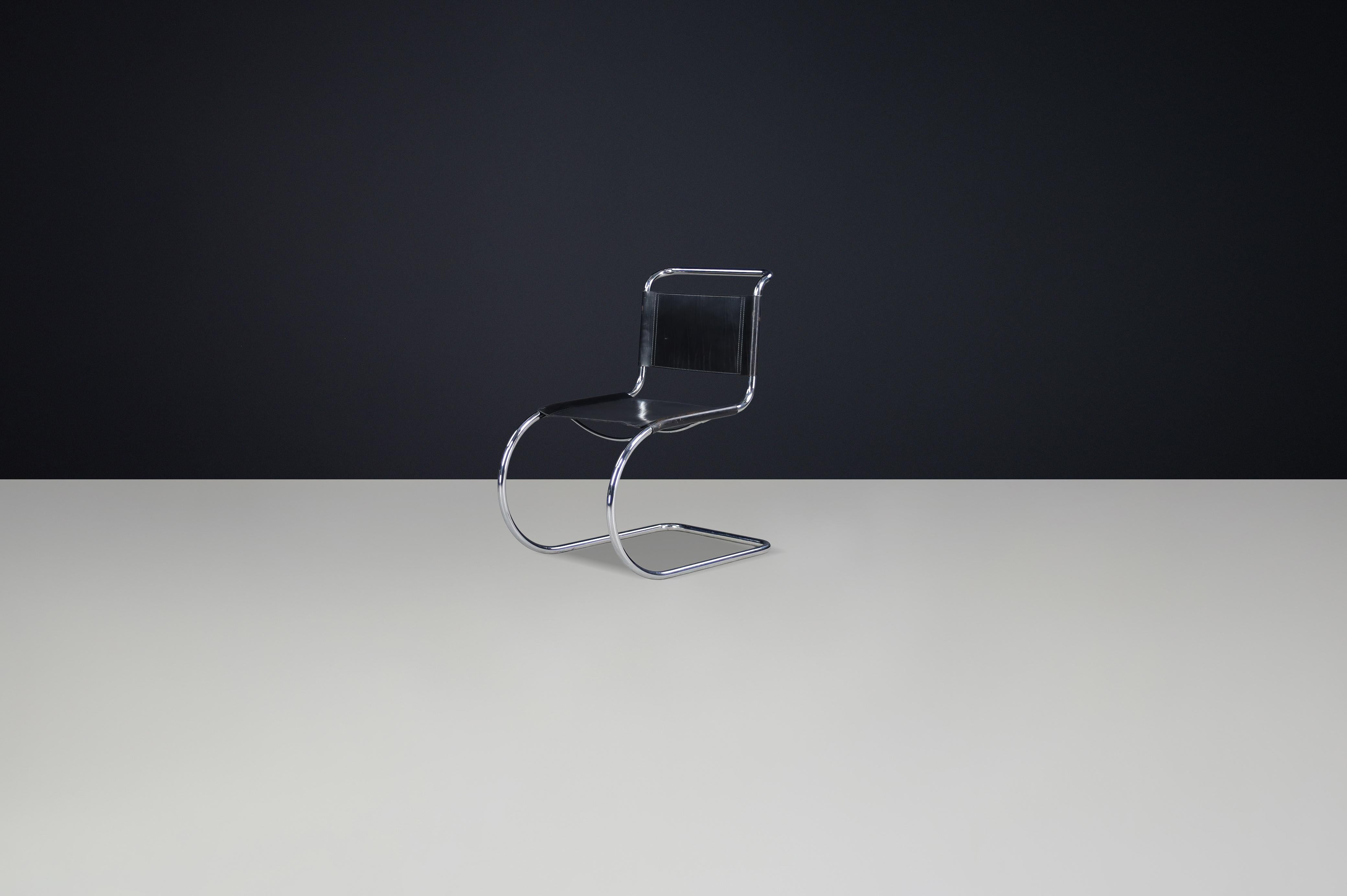 6er-Set Vintage MR10 Freischwinger-Esszimmerstühle von Ludwig Mies van der Rohe, 1970 (Europäisch) im Angebot