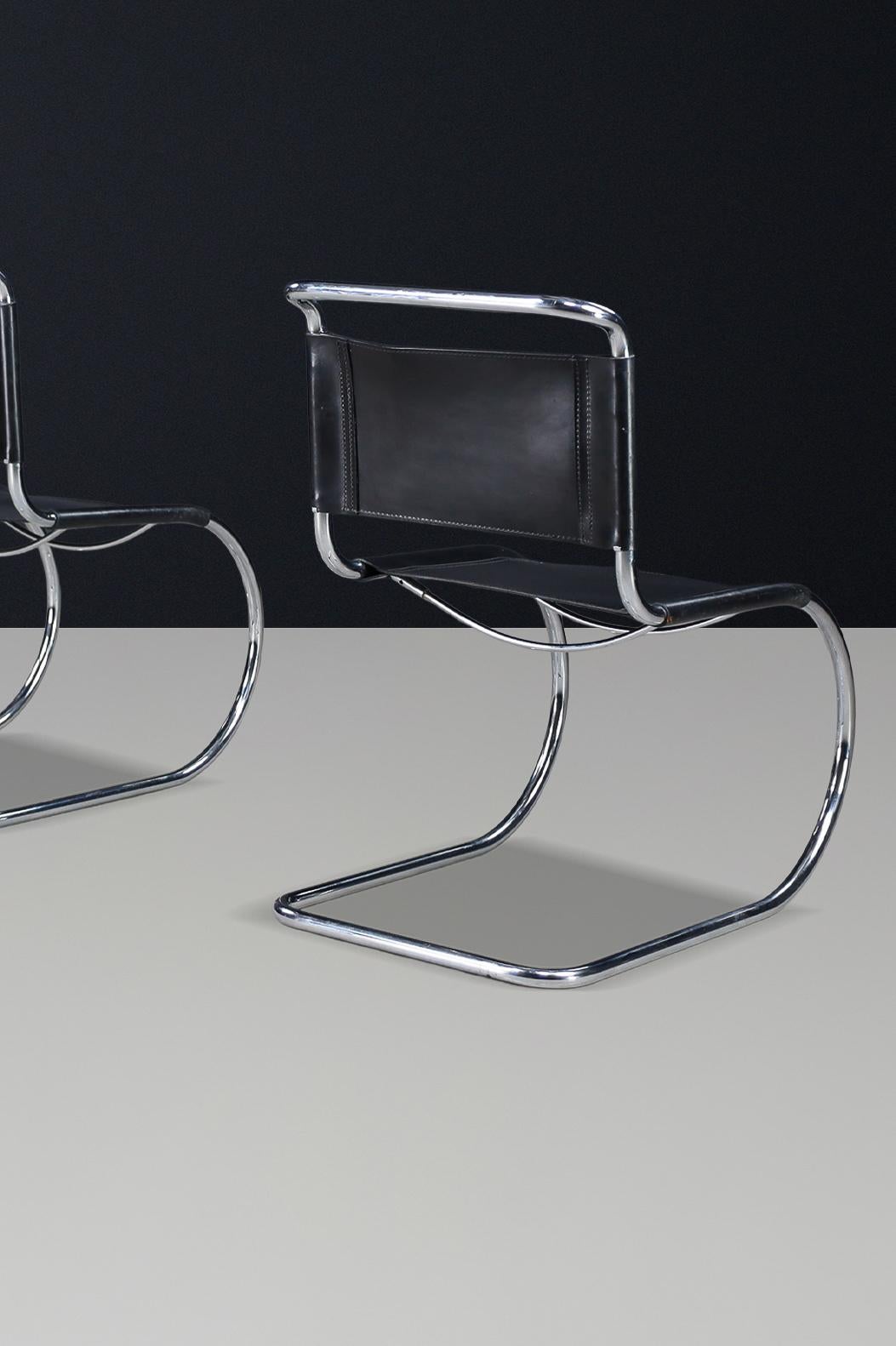 6er-Set Vintage MR10 Freischwinger-Esszimmerstühle von Ludwig Mies van der Rohe, 1970 im Angebot 2
