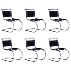 Set of 6 Vintage MR10 Cantilever Dining Chairs by Ludwig Mies van der Rohe, 1970