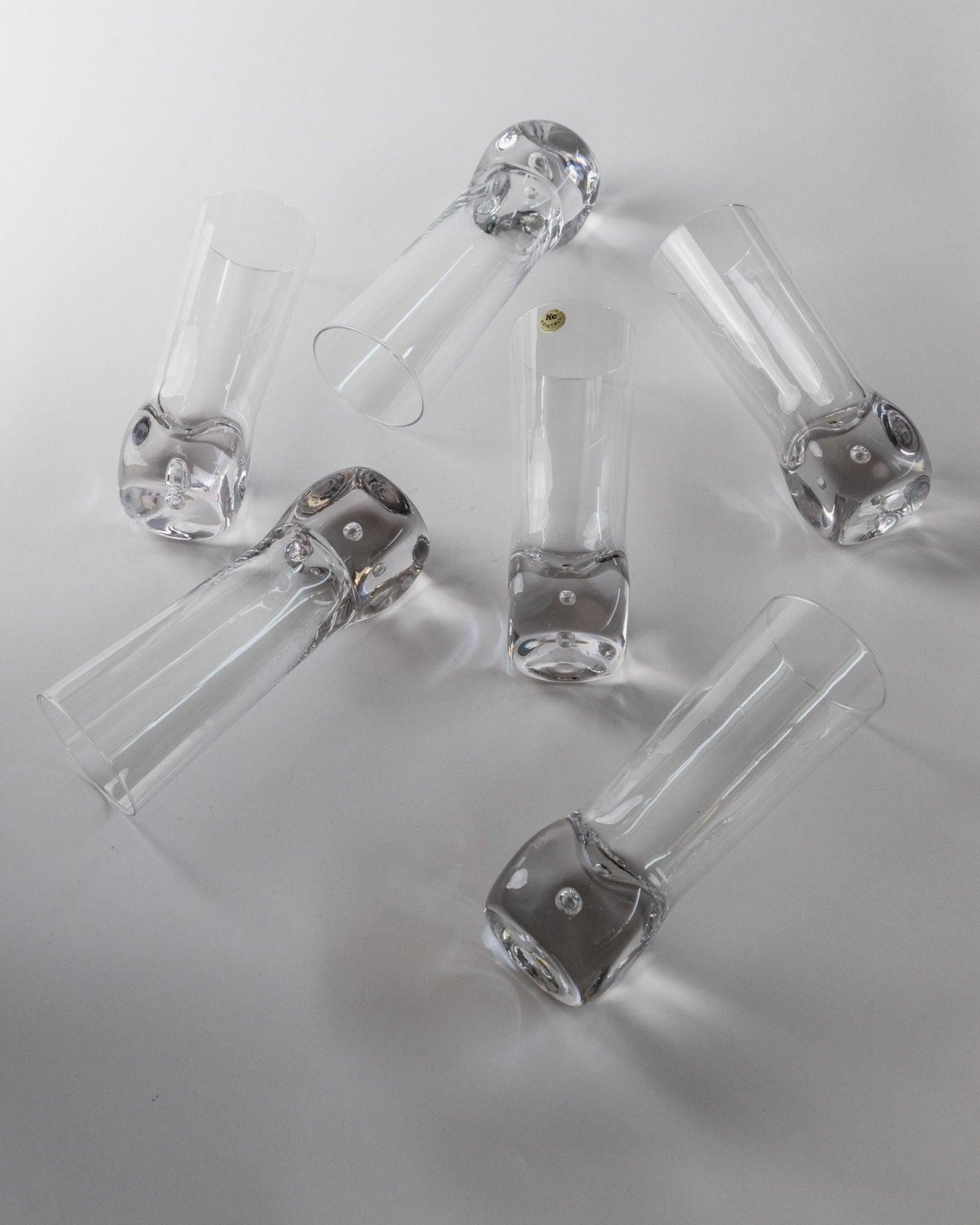 Juego de 6 copas vintage de cristal de Murano, diseño Italia, años 70 siglo XX en venta