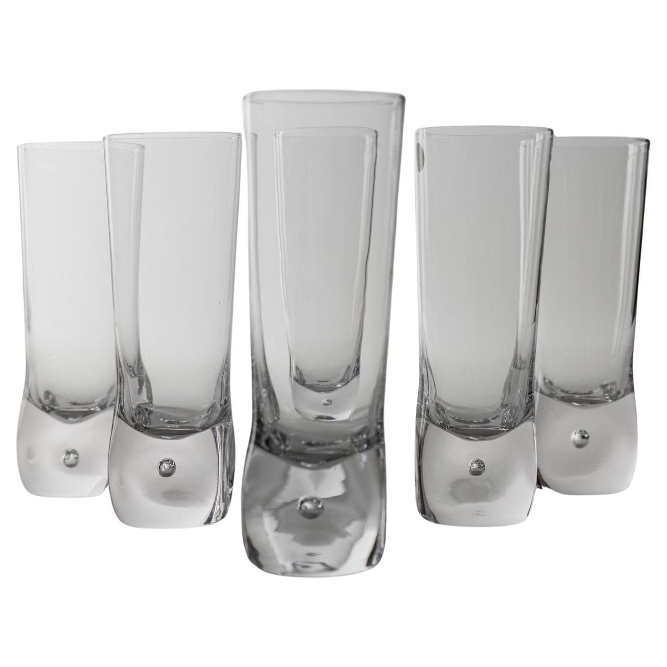 Set of 6 Vintage Murano Glass Drinking Glasses Design Italy, 70s