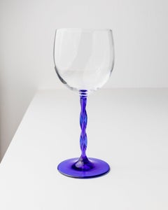 Set of 6 Vintage Murano Glass Wine Glasses, Italy, 1970s