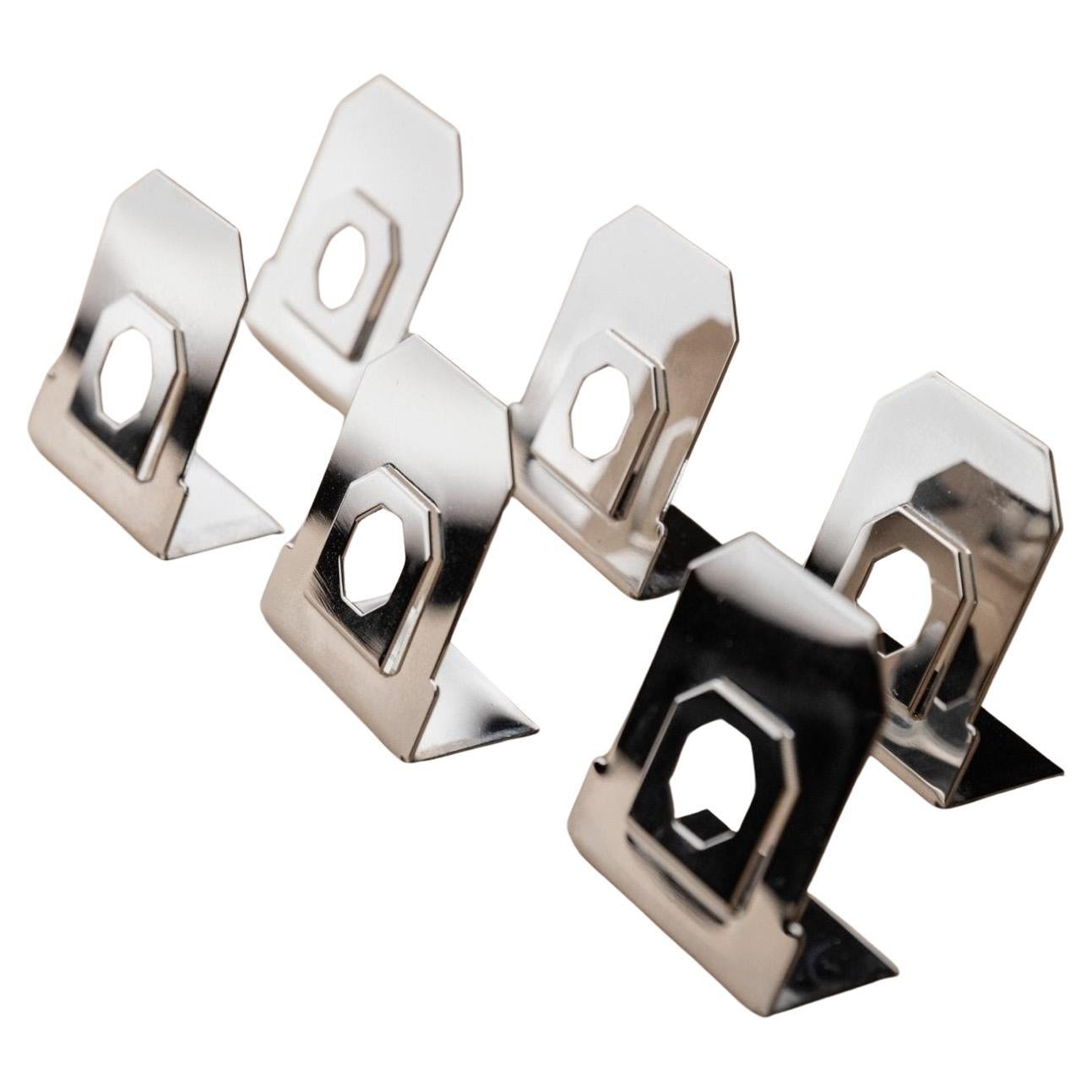 Set di 6 portabiglietti da visita vintage placcati in argento dal design intramontabile e ottagonale.