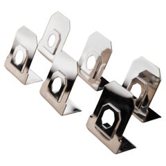 Set of 6 Vintage Place Card Holders Silver-Plated Timeless Design with Octagonal