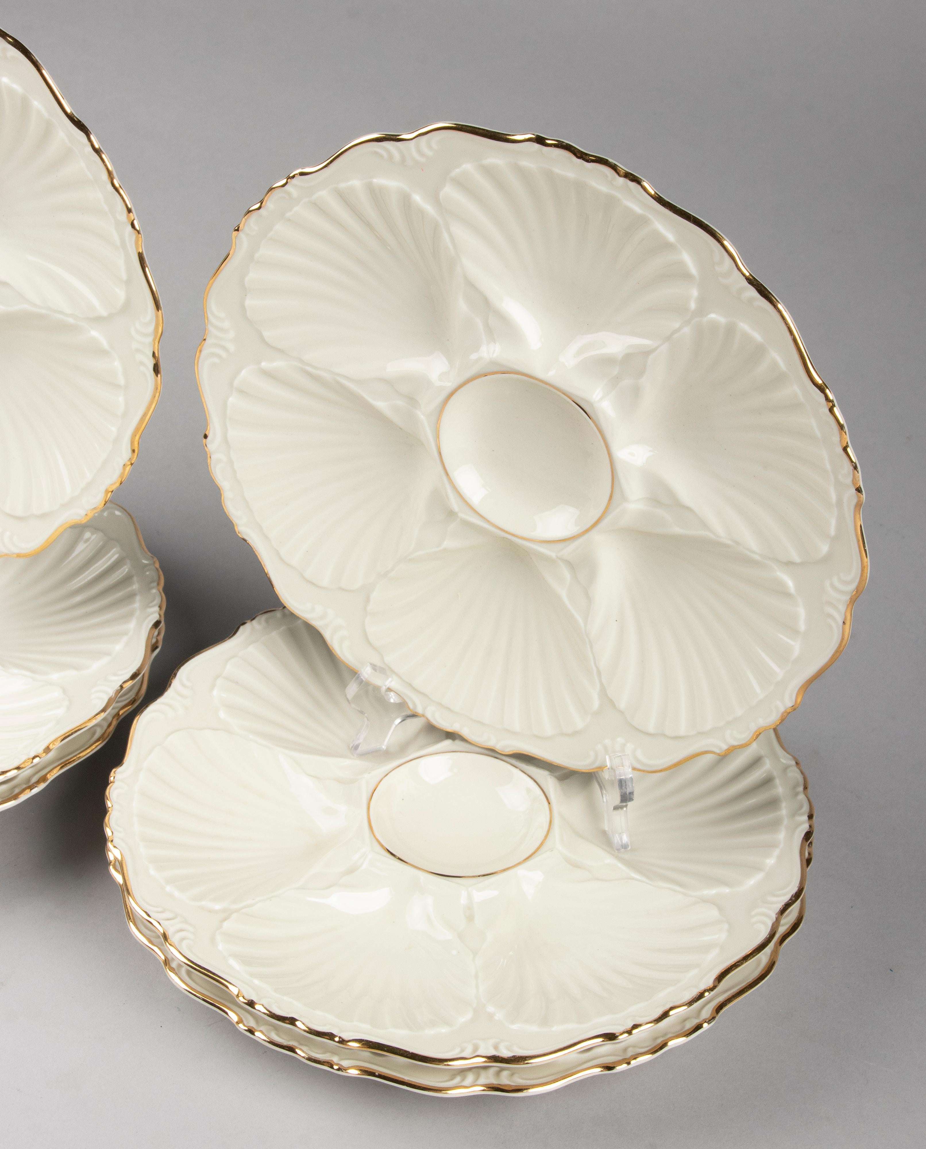 Set of 6 Vintage Porcelain Oyster Plates Made by Edelstein Germany For Sale 3
