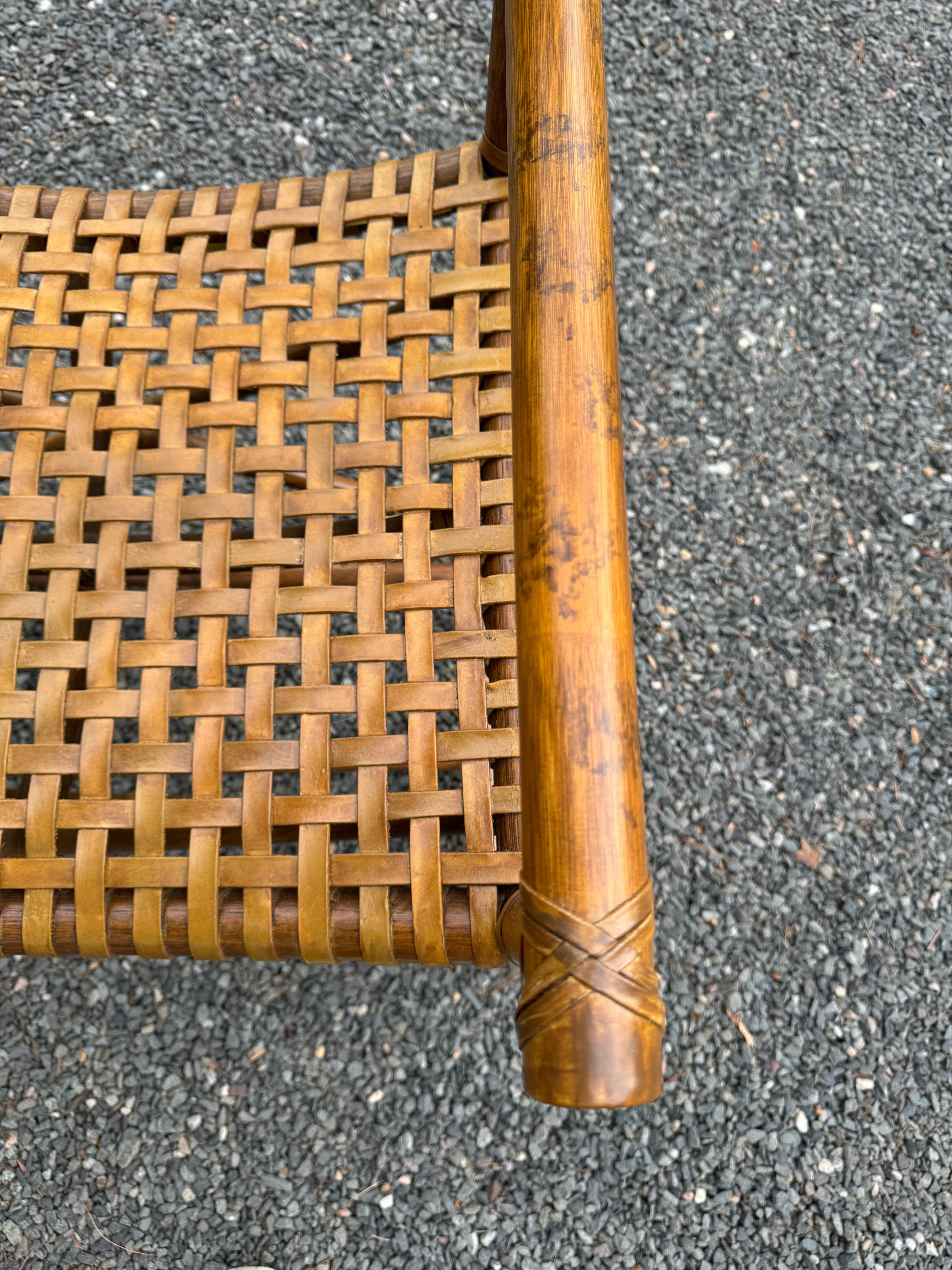 Organic Modern Set of 6  Vintage Rawhide & Rattan Antalya Dining Chairs by McGuire