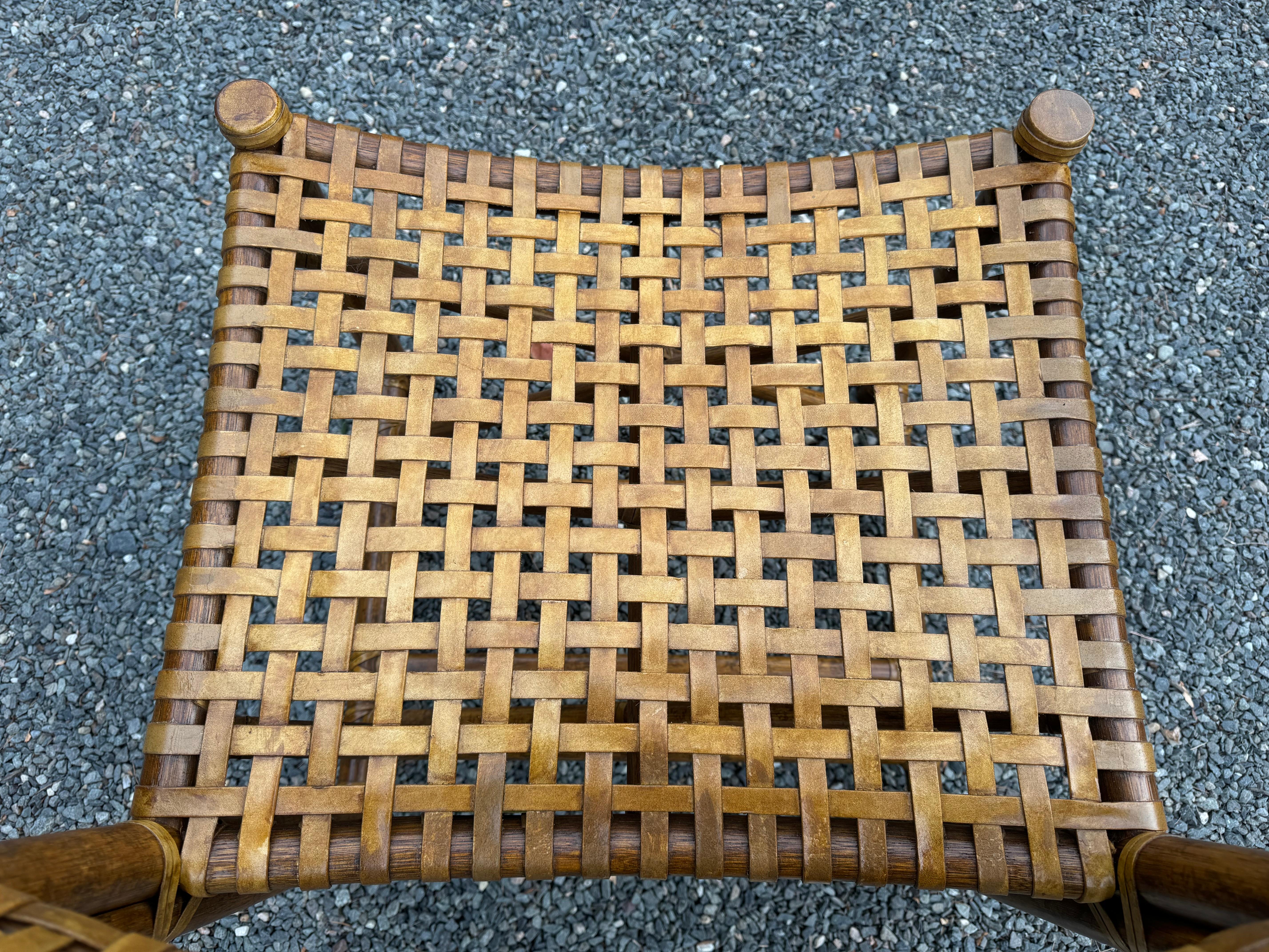Set of 6  Vintage Rawhide & Rattan Antalya Dining Chairs by McGuire 1