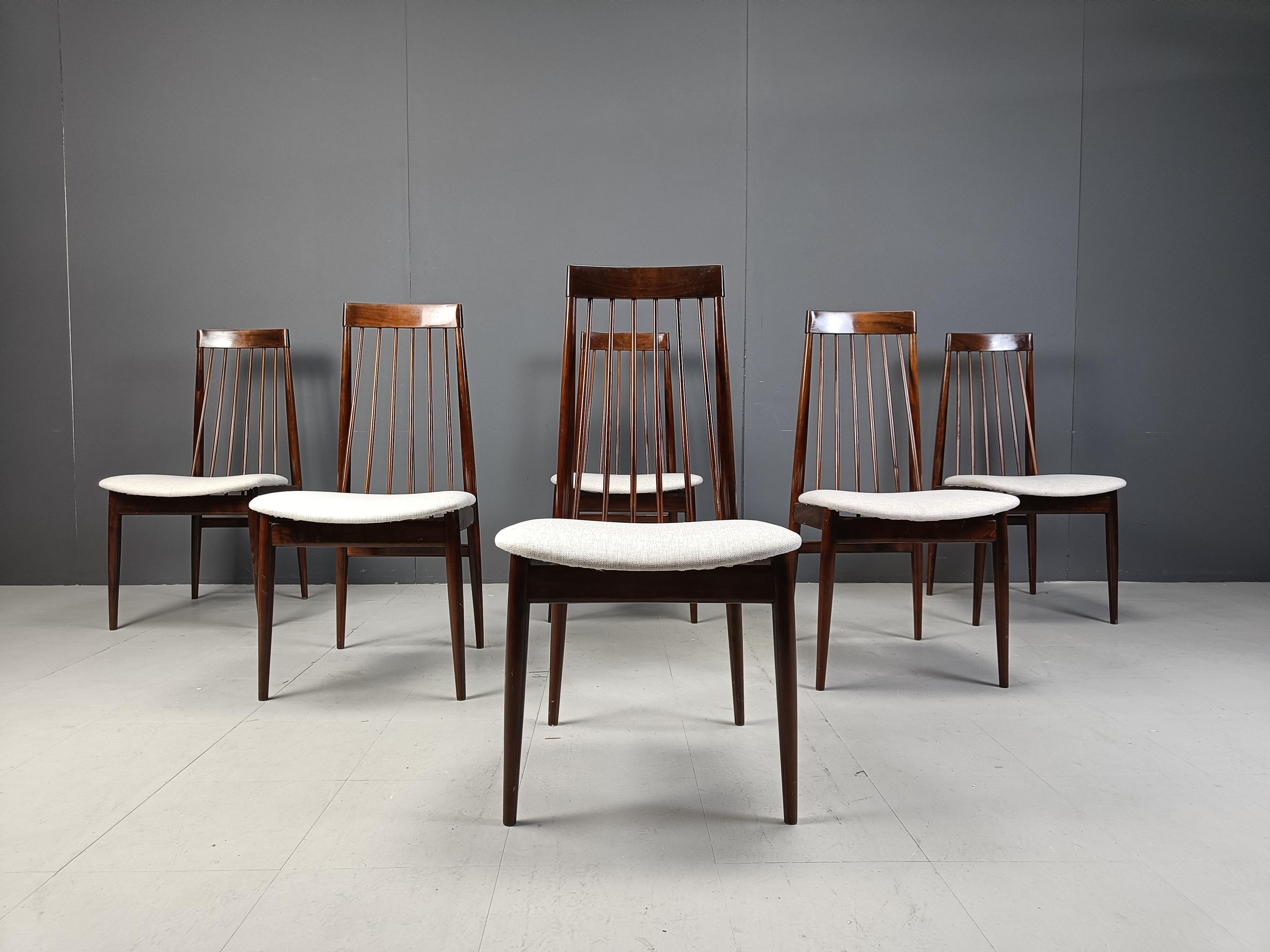 German Set of 6 vintage rosewood chairs by Ernst Martin Dettinger for Lucas Schnaidt, 1