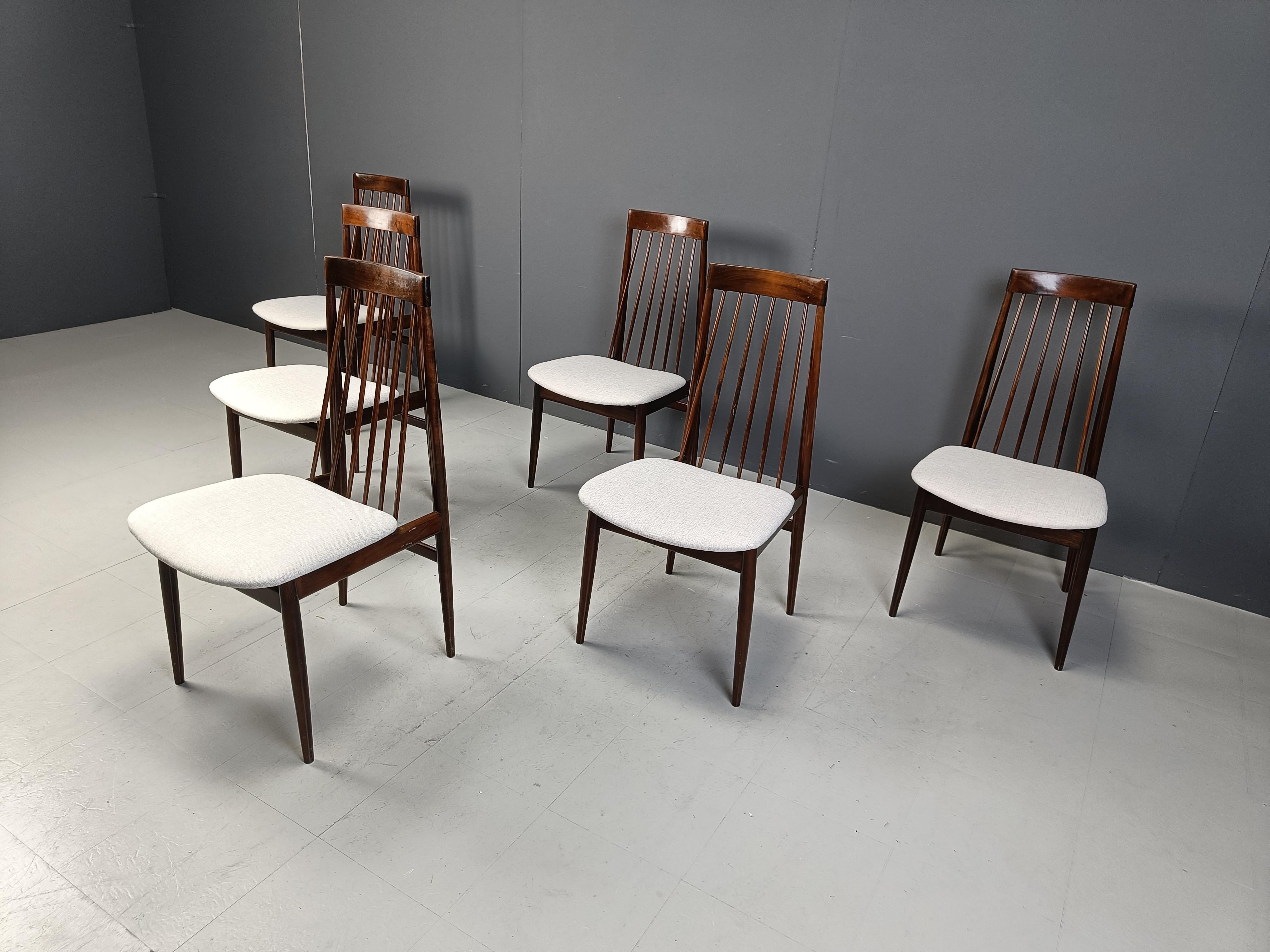 Mid-20th Century Set of 6 vintage rosewood chairs by Ernst Martin Dettinger for Lucas Schnaidt, 1