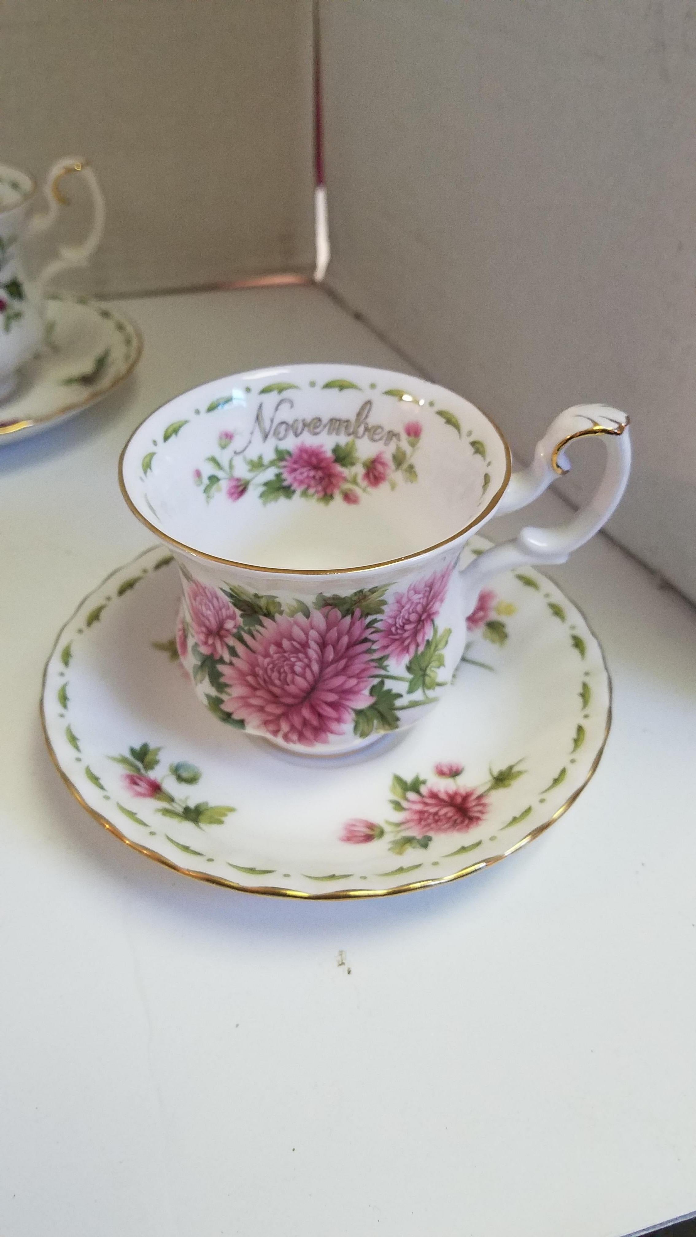 royal albert month tea cups