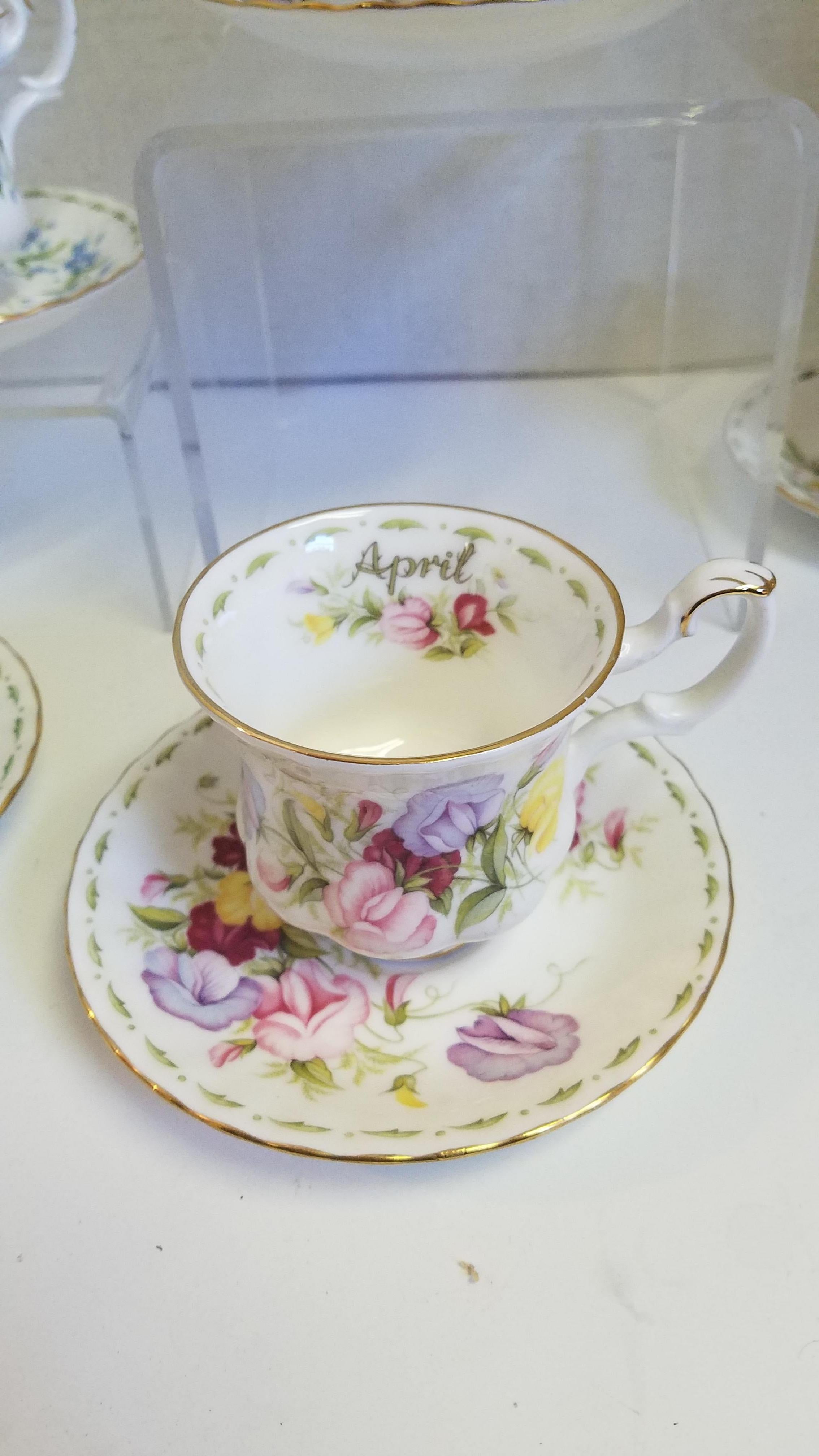 royal albert tea cup flower of the month
