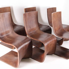 Ensemble de 6 chaises vintage « S » d'Alejandro ESTRADA