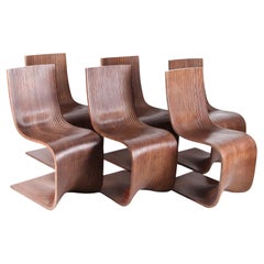 Ensemble de 6 chaises vintage « S » d'Alejandro ESTRADA