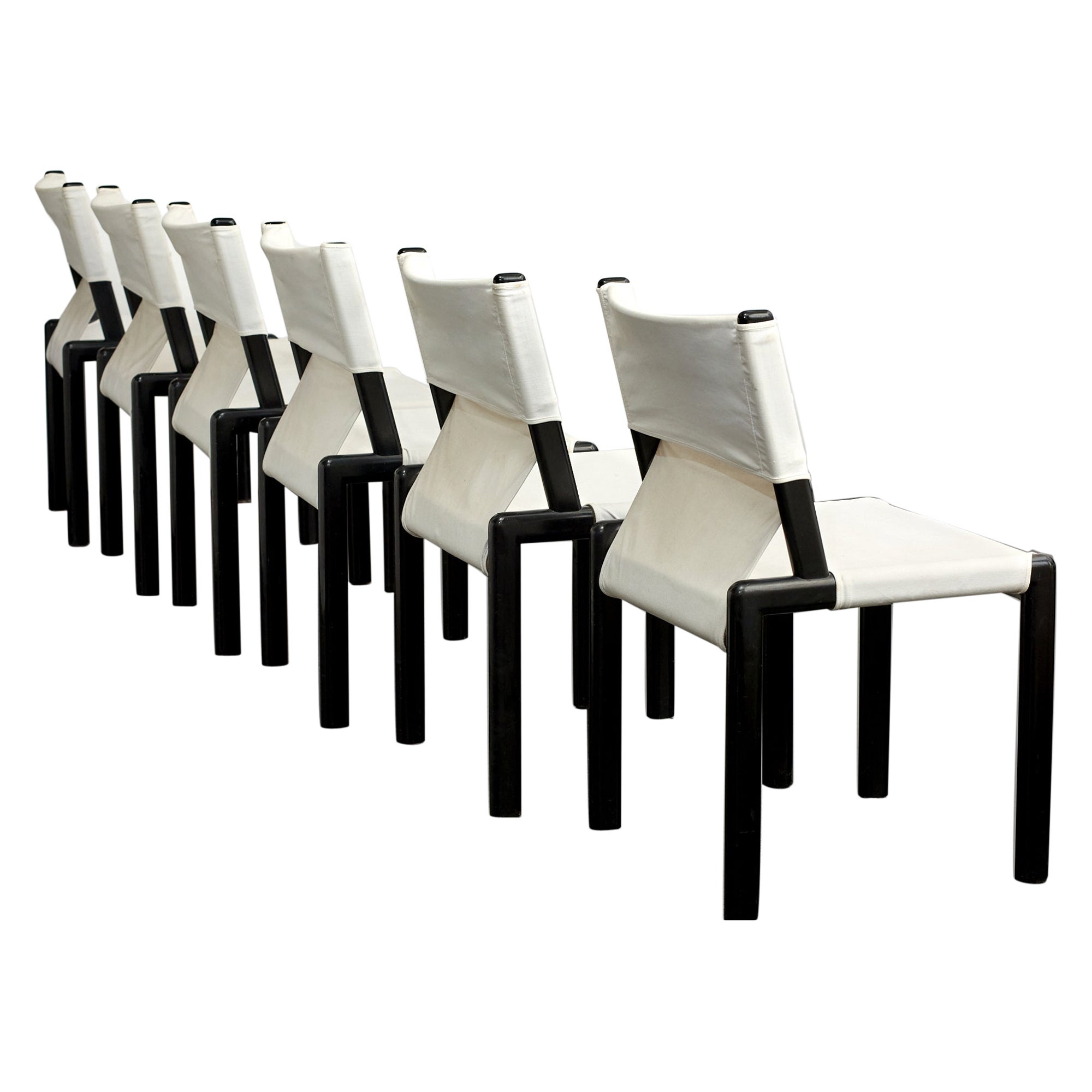 Set of 6 Vintage Safari Dining Chairs