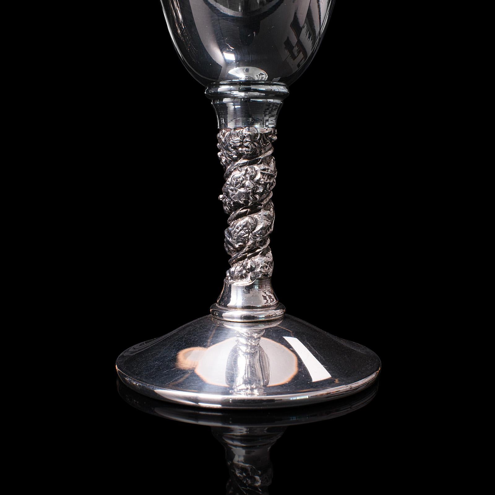 Set of 6 Vintage Sherry Goblets, Spanish, Silver Plate, Celebration Liqueur Tot In Good Condition For Sale In Hele, Devon, GB