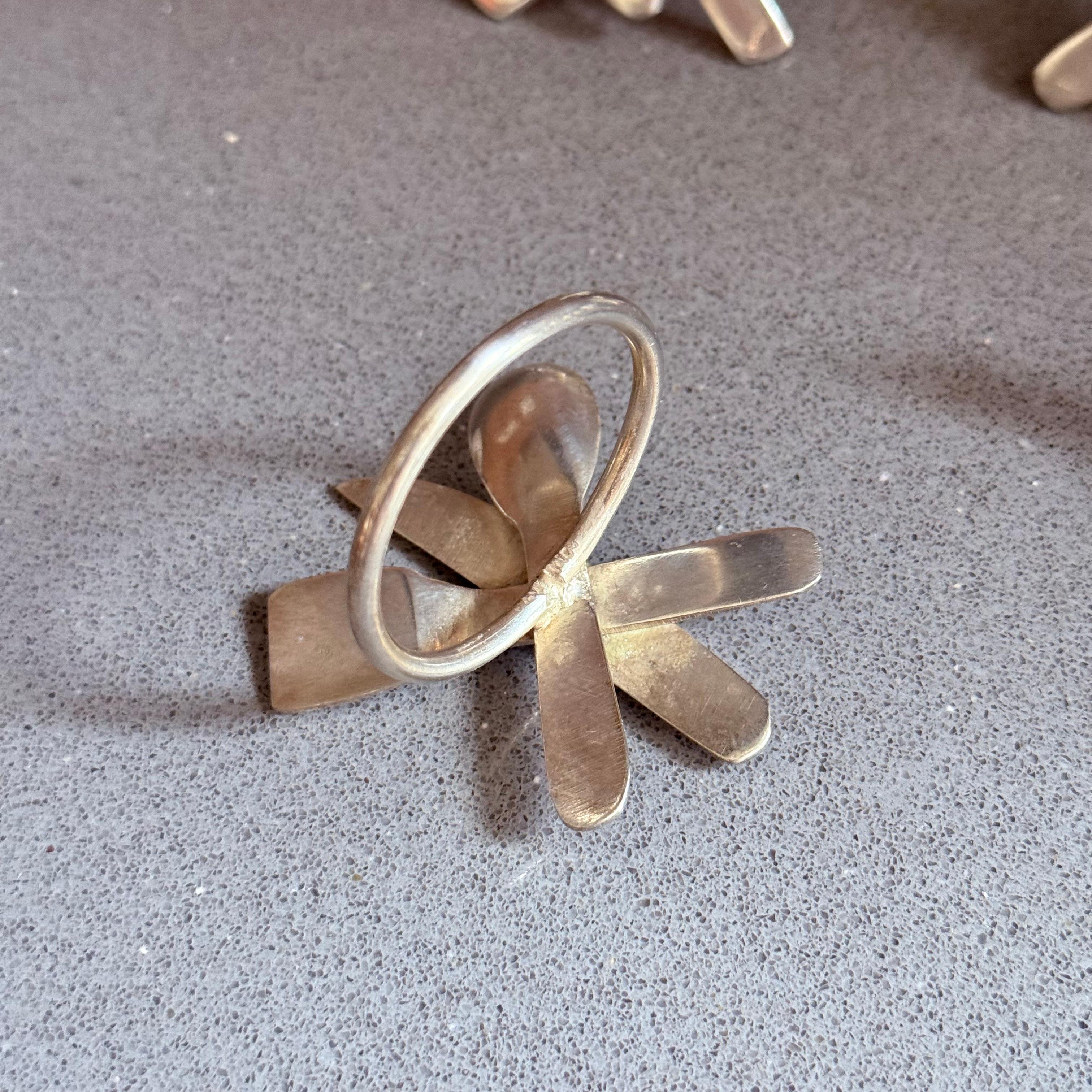 6er-Set Vintage versilberte Serviettenringe im Besteck-Design Gabel, Messer Löffel im Angebot 1