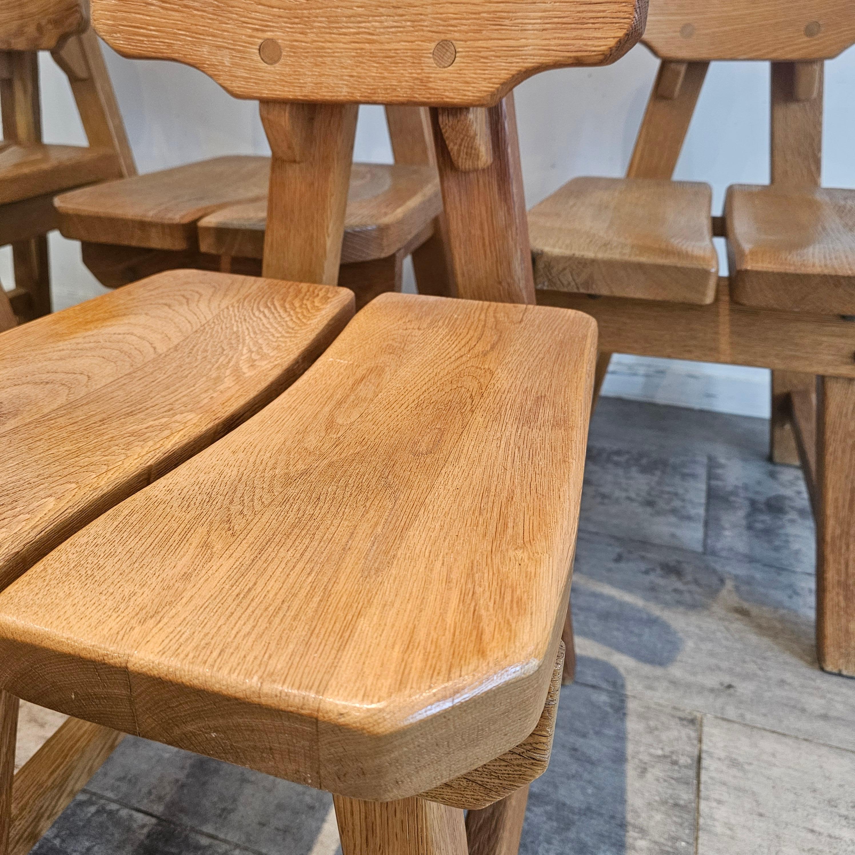 Ensemble de 6 chaises de salle à manger espagnoles Brutalist 1960s Bon état - En vente à Waasmunster, BE