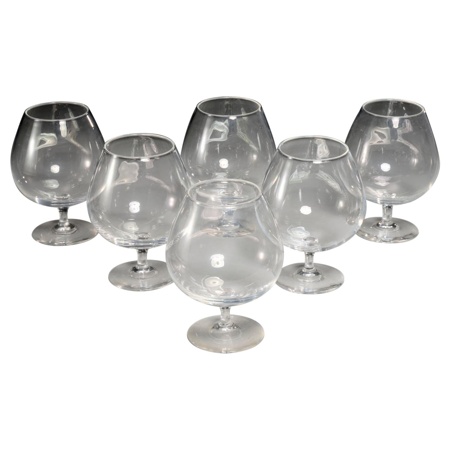 Set von 6 Steuben Brandy-Schniftern im Vintage-Stil, signiert „Steuben“ auf dem Boden des Glases