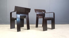 Set di 6 sedie da pranzo vintage a strisce di Gijs Bakker per Castelijn, anni '70