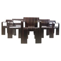 Set of 6 Vintage Strip Dining Chairs by Gijs Bakker for Castelijn, 1970s
