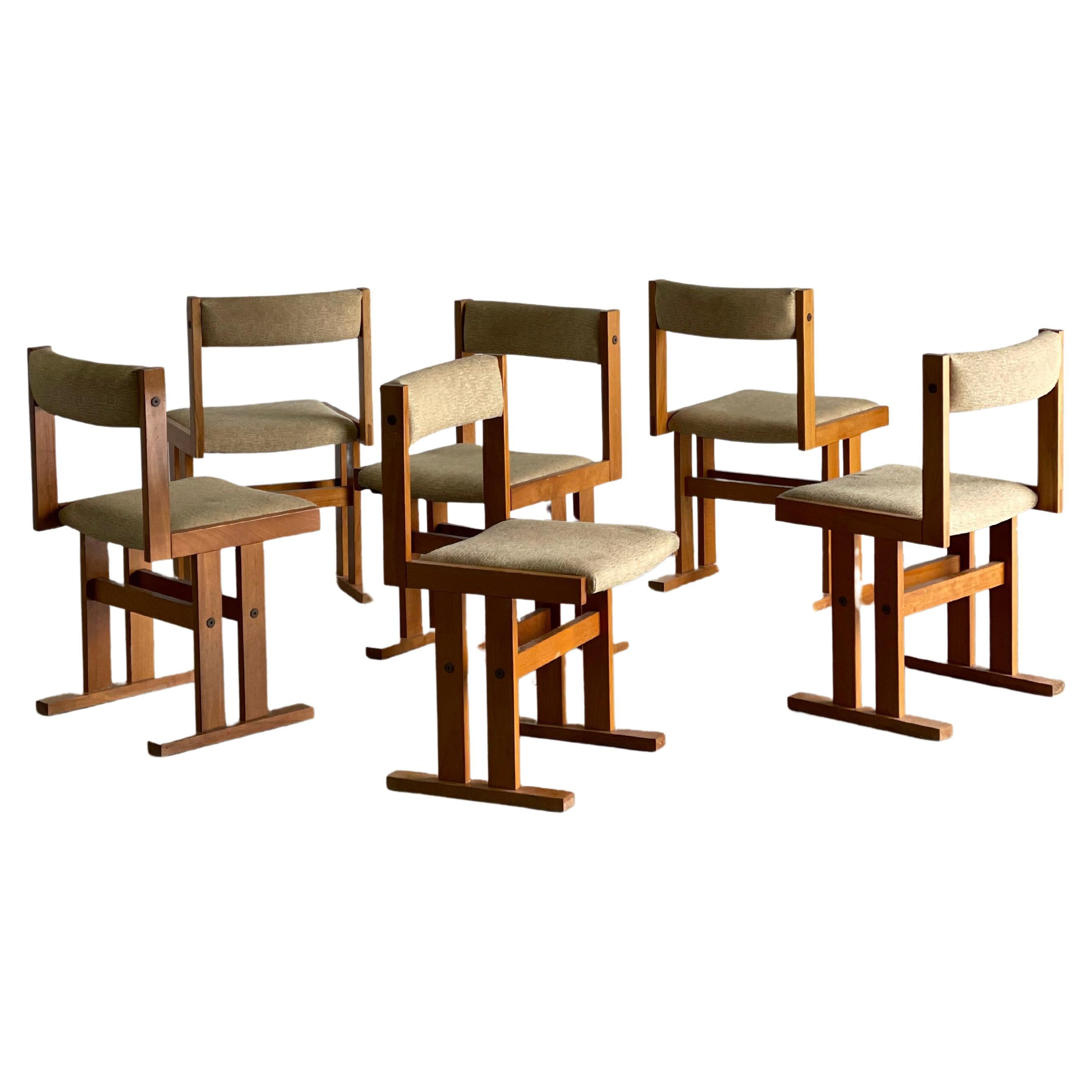 Set of 6 Vintage Teak Danish Dining Chairs in the Style of Gangsø Møbler at  1stDibs