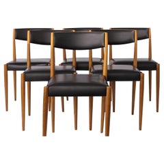 Set of 6 Vintage Teak Dining Chairs 1960s Germany, Mid Century Modern