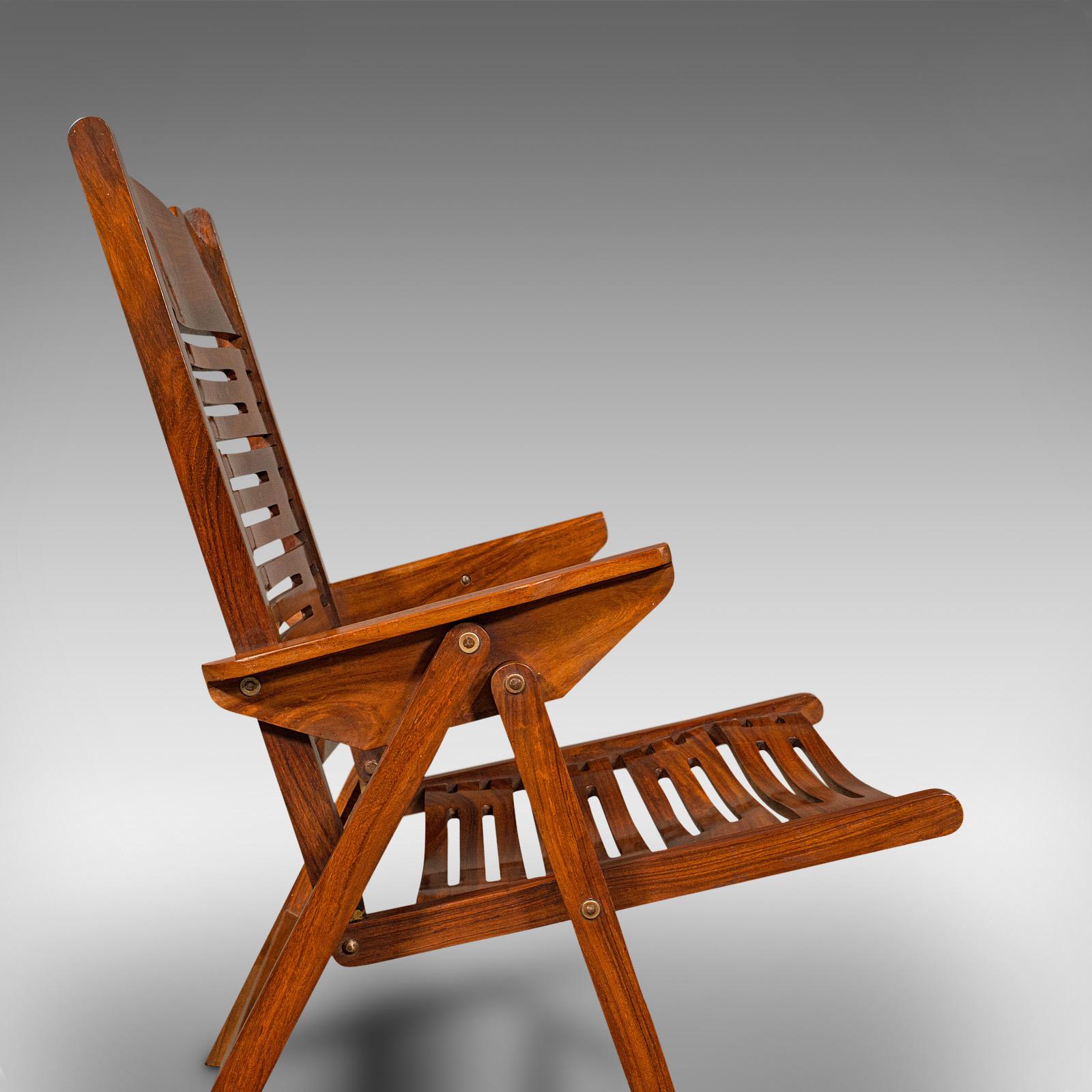 Set of 6 Vintage Terrace Chairs, Middle Eastern, Teak, Folding, Veranda, Steamer 3