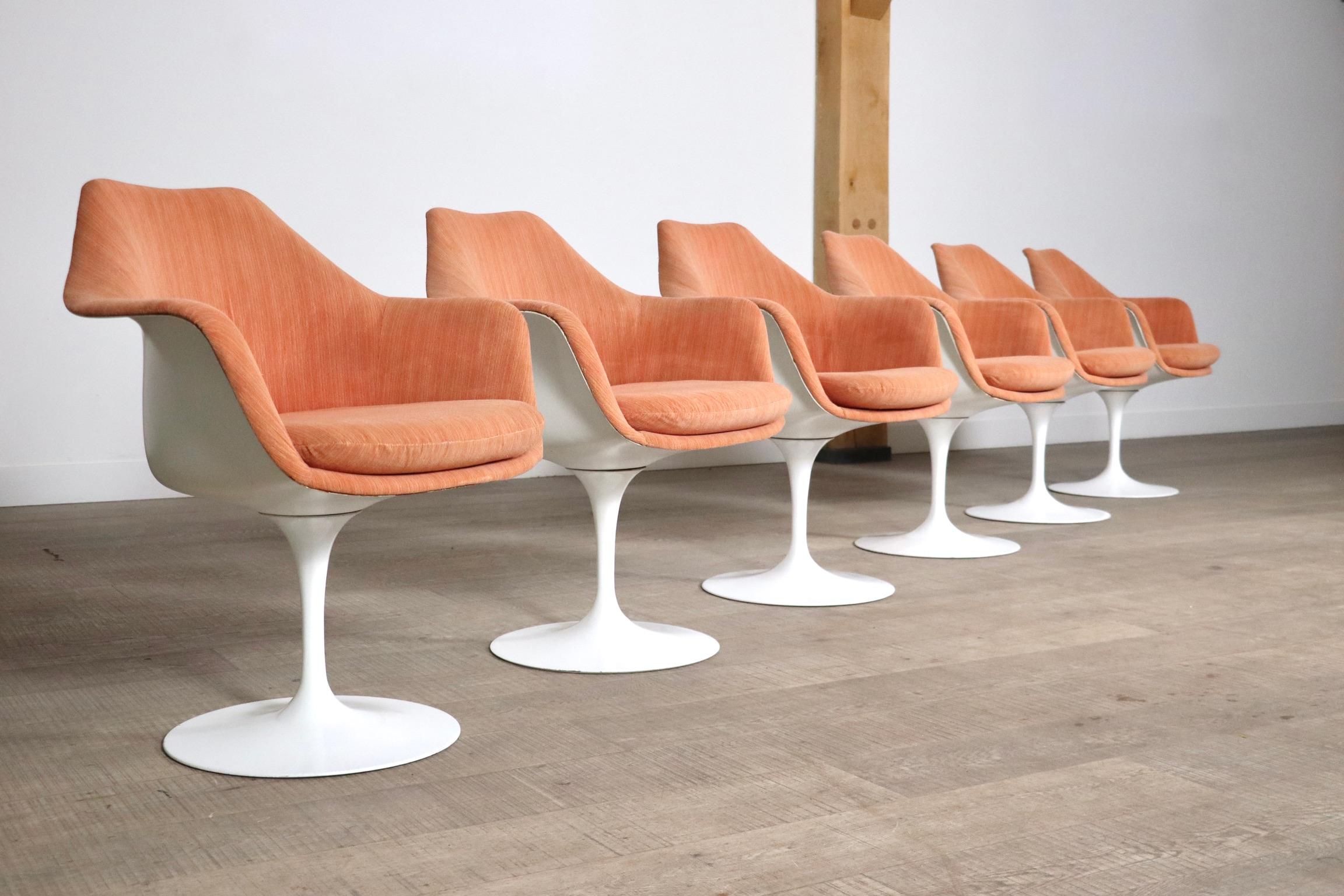 Set Of 6 Vintage Tulip Dining Chairs By Eero Saarinen For Knoll, 1960s 4